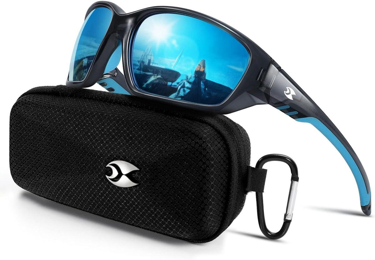 Sports Polarized Sunglasses for Men: Womens UV400 Protection Sun Glasses Wrap Around Goggles for Fishing Driving TR90