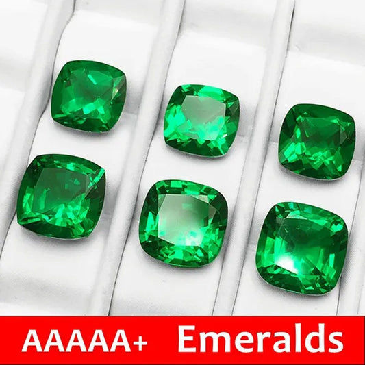 Natural Colombia Emerald Corundum Spinel Square Shapes Jewelry Diy Green Gem AAAAA