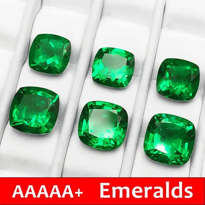Natural Colombia Emerald Corundum Spinel Square Shapes Jewelry Diy Green Gem AAAAA