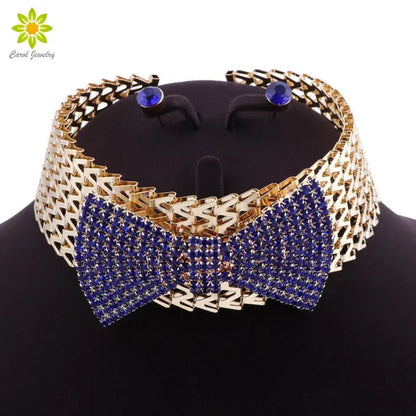 Elegant Indian Bridal Necklace Earrings Sets Dubai Jewelry Sets for Women Wedding Party Costume Accessories