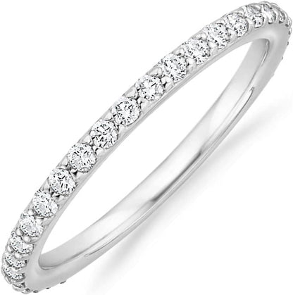 14K Gold Plated Cubic Zirconia Diamond Stackable Eternity Bands for Women