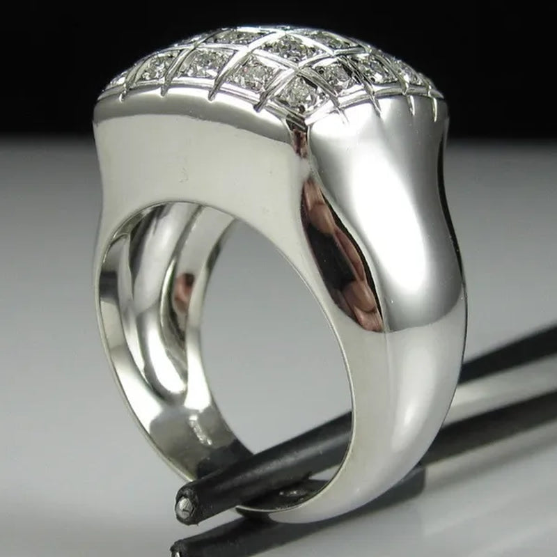 Fashion Man Jewelry White Sapphire Gemstones  925 Sterling Silver Wedding Engagement Ring Gifts