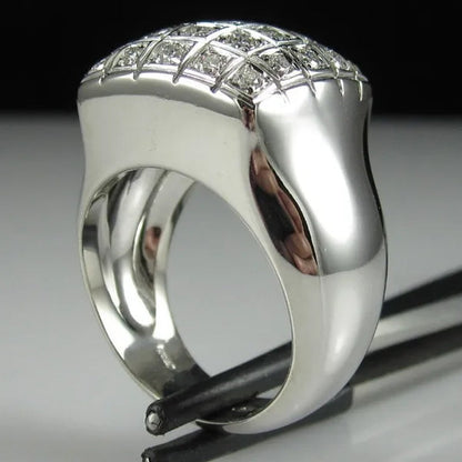 Fashion Man Jewelry White Sapphire Gemstones  925 Sterling Silver Wedding Engagement Ring Gifts