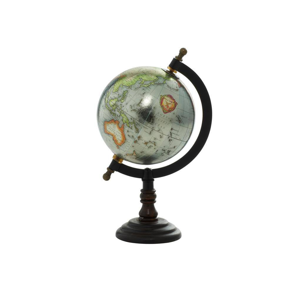 10 In. Brown Mango Wood Decorative Globe