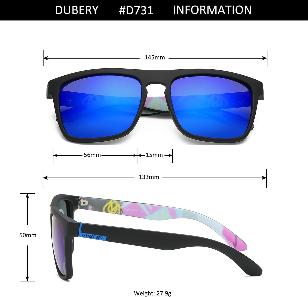 Classic Polarized Sunglasses for Men Women Retro 100% UV Protection Driving Sun Glasses D731