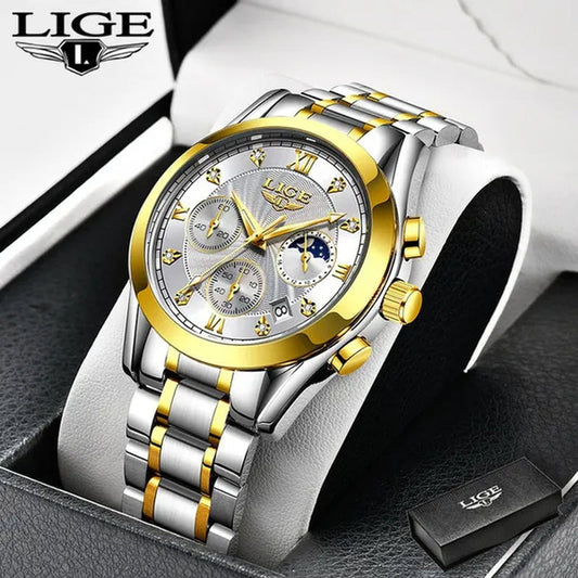 LIGE 2020 New Gold Watch Women Watches Ladies Creative Steel Women's Bracelet Watches Female Waterproof Clock Relogio Feminino