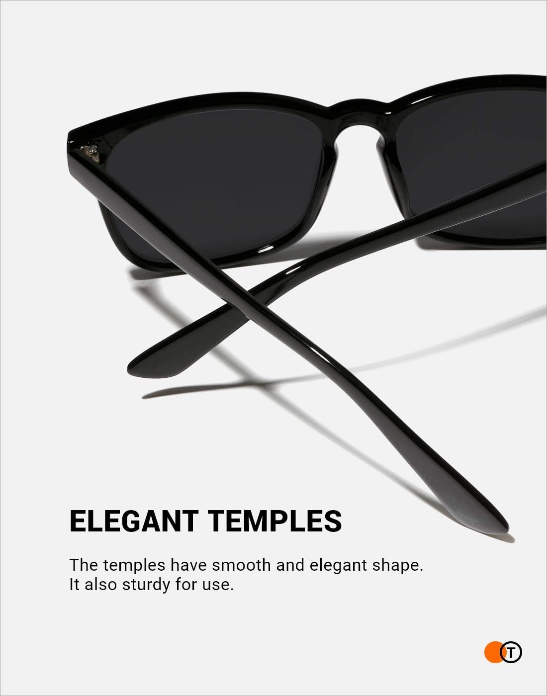 Polarized Sunglasses for Womens and Mens,Classic Square Frames Shades for UV Protection, Stylish and Trendy Sunnies