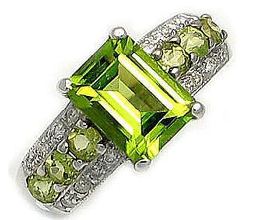 Fashion women 925 sterling  silver Citrine & white topaz gemstones Rings Size 6 7 8 9 10