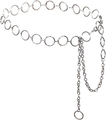 Women Long Tassel Waist Chain Belt Multilayer Body Belly Chain Metal Gold Silver Waist Chain Belt for Women Dress