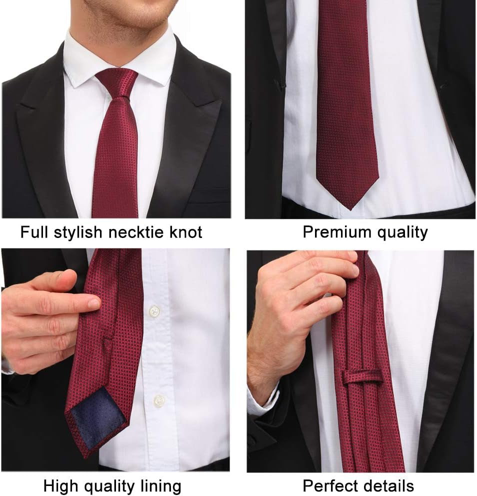 Extra Long Ties for Men Big and Tall Neckties Woven Jacquard Classic Neck Tie Business Wedding