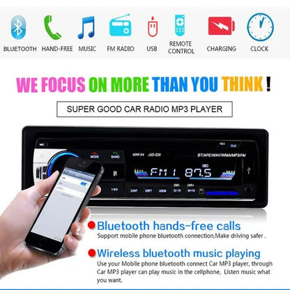 Newest 1 Din In-Dash Car Stereo Radio 12V Bluetooth Handsfree MP3 Audio Player Support USB/SD MMC Port 12V Car Stereo FM Radio MP3 Audio Player 1 Din Autoradio