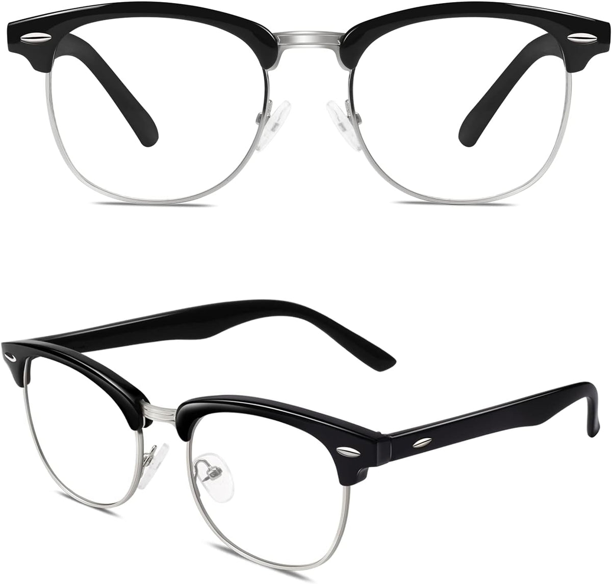 Happy Store CN56 Vintage Inspired Classic Horn Rimmed Nerd UV400 Clear Lens Glasses