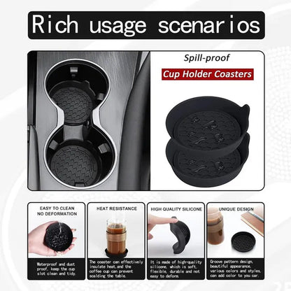 Car Cup Holder Coaster, Silicone Cup Holder Insert, Universal Non-Slip Cup Holders, Car Accessories Interior for Women and Man Interior Sets