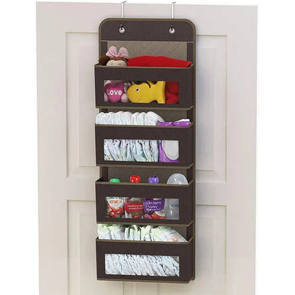 Non-woven Hanging Organizer Fabric Door Wall Hanging Storage Bag Folding Shelf Pocket Closet Hanger Dorm Bath Kitchen Storage 1/2/3/4/5 layers
