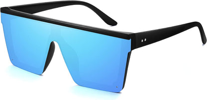 Oversized Square Sunglasses for Women Men Fashion Siamese Lens Style Flat Top Shield Shades