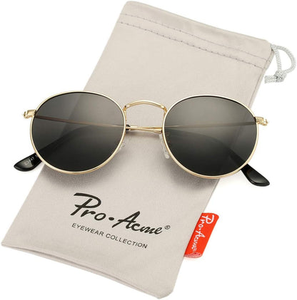 Small round Metal Polarized Sunglasses for Women Retro Designer Style