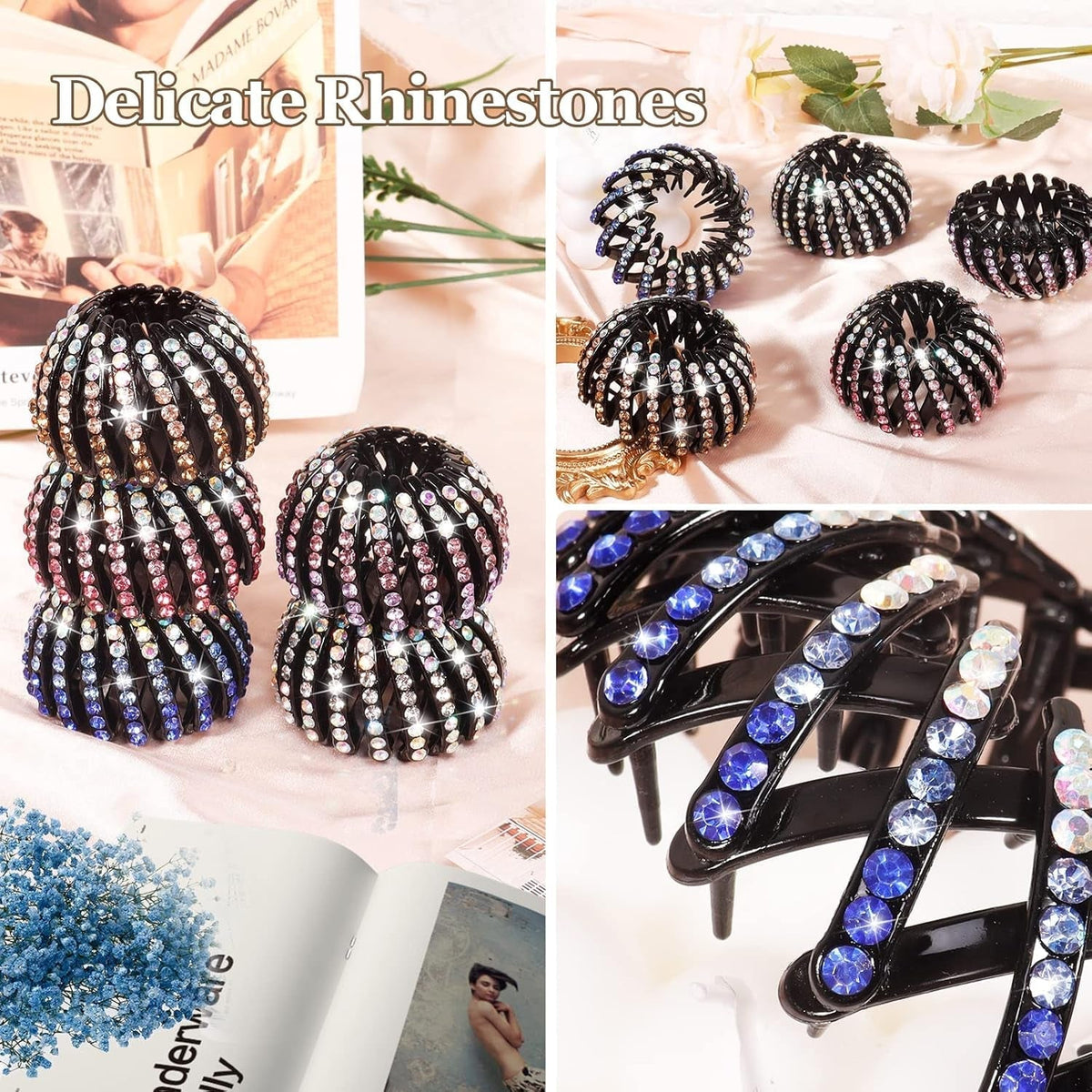 5 Pcs Bird Nest Hair Clips Holder Ponytail Holder Bun Barz Bun Clip Accessories for Women and Girls (Color-5)