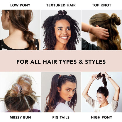 Spiral Hair Ties for Women, Coil Hair Ties for Thick Hair, No Crease Hair Tie, Spiral Hair Ties No Damage, Hair Coils & Phone Cord Hair Ties for Thin Hair, Hair Ties Spiral, 8Pcs (Brunette)