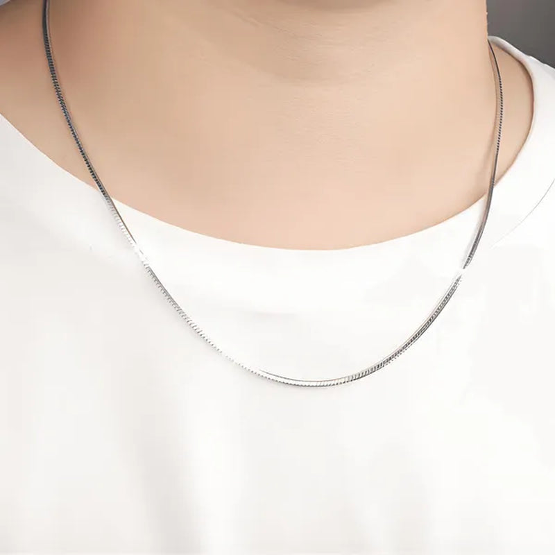 Silver 1MM Snake Bone Unisex Chains Necklace 16"-30"