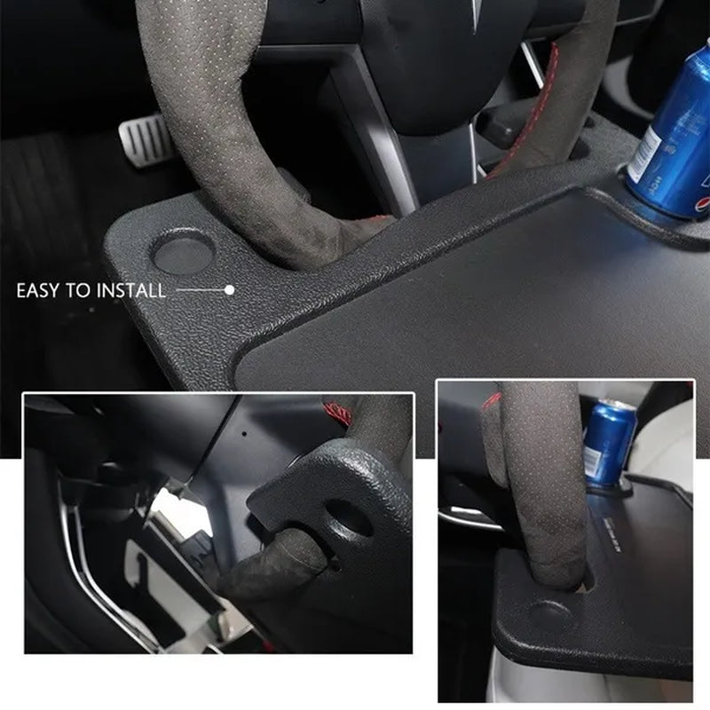 2021 Upgrade Version  Car Tray Computer Desk Automobile Supplies Steering Wheel Large Calorie Table Beverage Rack Writing Desk Drink Food Cup Tray Holder Stand Desk