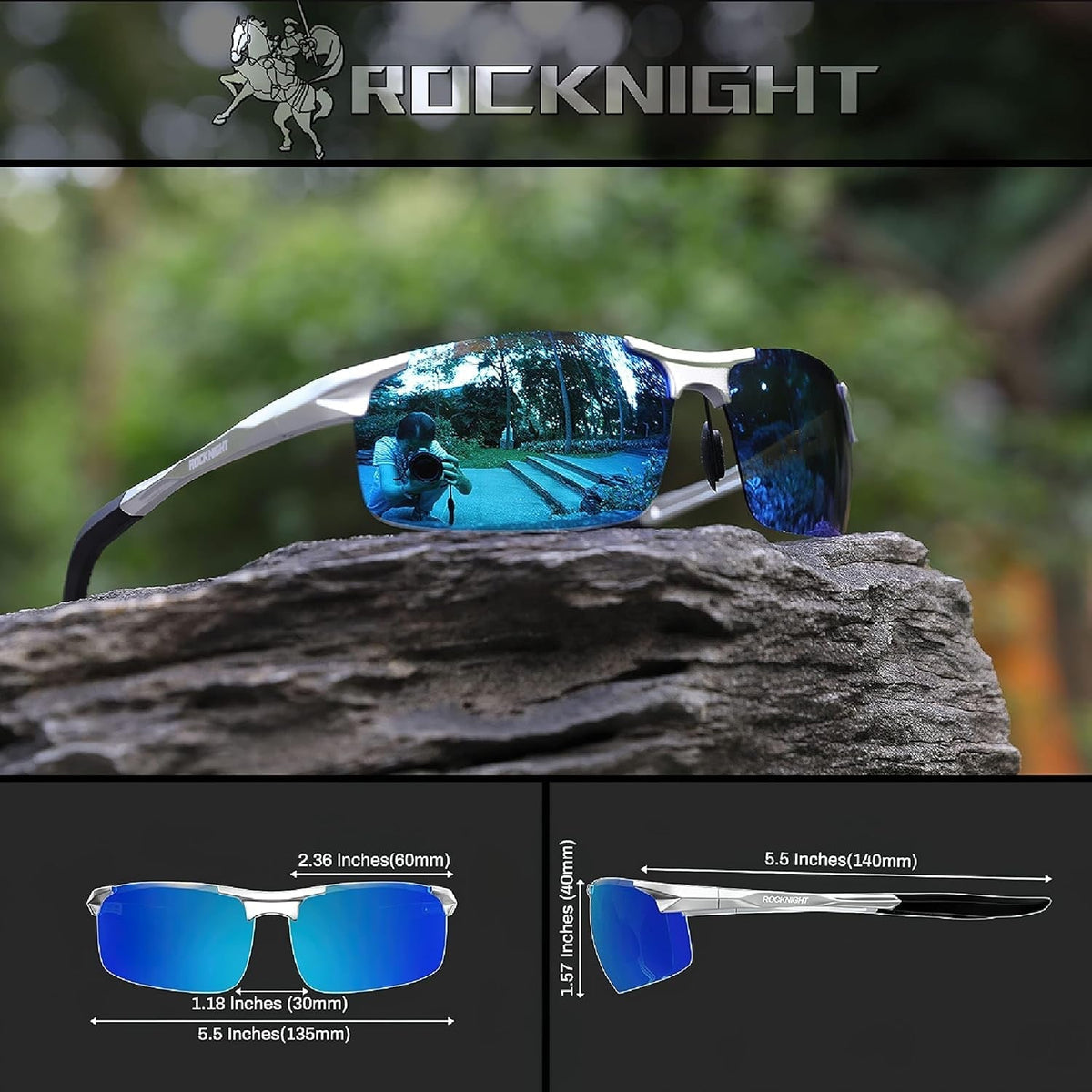 Driving HD Polarized UV400 Protection Ultra Light Al-Mg Golf Fishing Outdoor Sunglasses