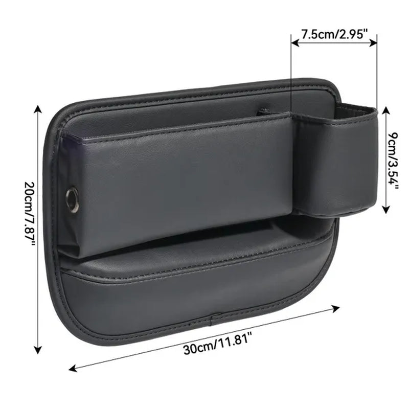 1/2pcs PU Leather Multifunctional Car Seat Gap Organizer Filler Console Side Pocket Catcher with Cup Holder for Phone Wallet Card Key Cigarette