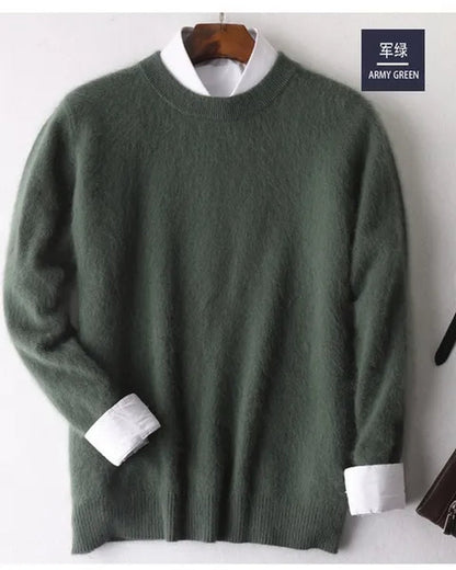 Men's Fashion 100% Wool Pure Mink Cashmere Sweater Men 2020 Autumn Winter Clothes Super Warm Pullover Jumper for Men Long Sleeve Robe Hombre Pull Homme Hiver Mens Sweater Maglione Uomo Suéter Masculino Suéter De Los Hombres Plus Size S-XXXL