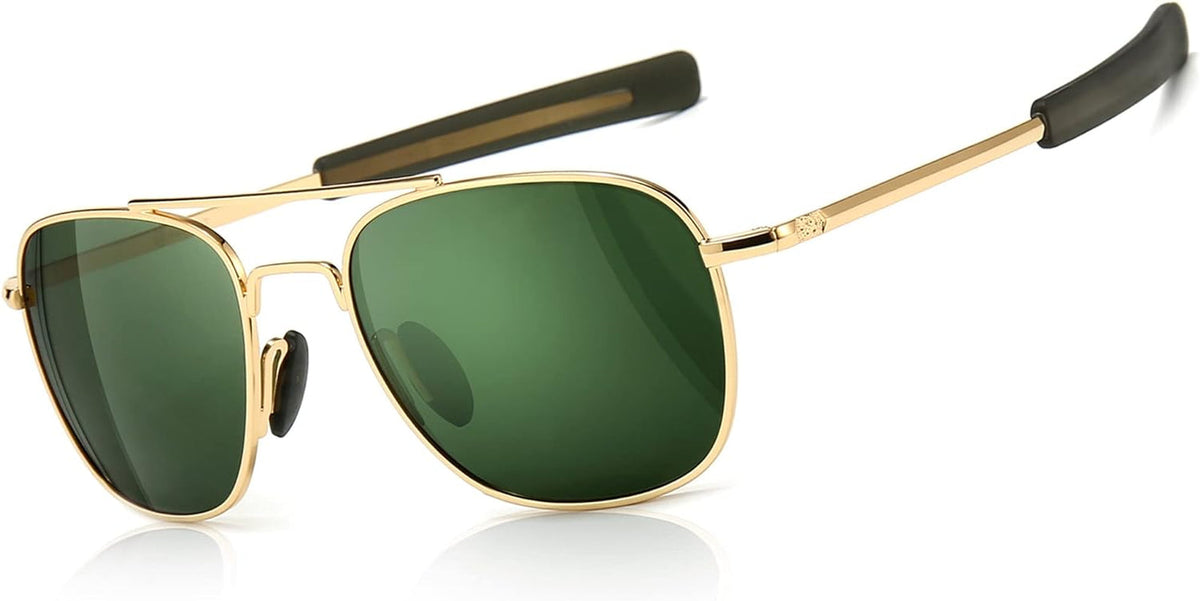 Men's Military Style Polarized Pilot Aviator Sunglasses Bayonet Temples