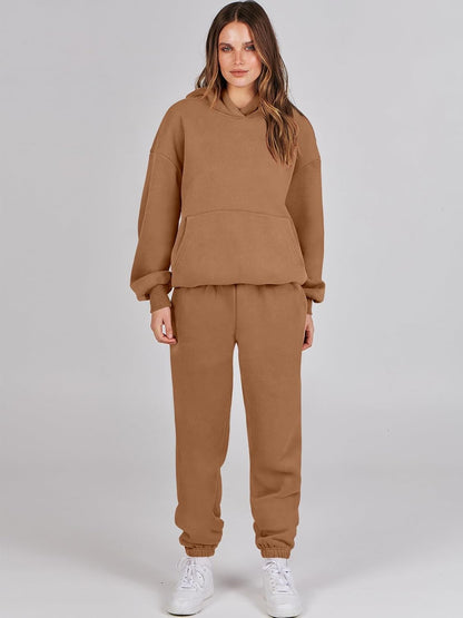 Womens 2 Piece Outfits Lounge Hoodie Oversized Sweatshirt Jogger Sweatpants Y2K Tracksuit Sweatsuit Set Fall Clothes