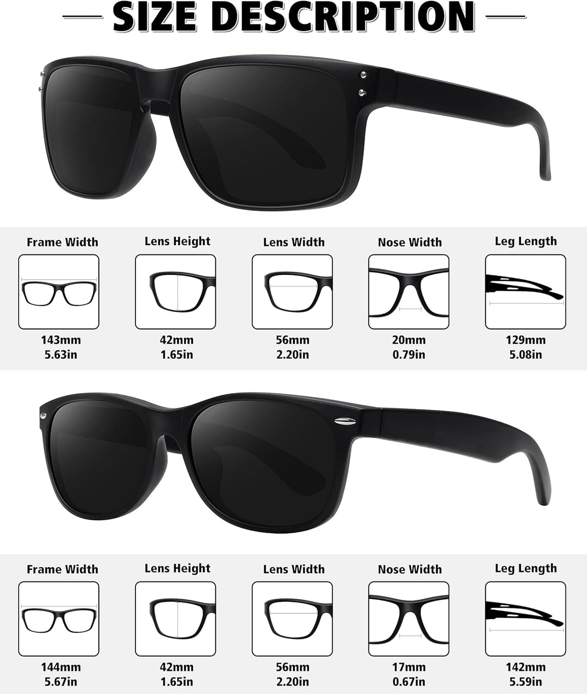 Polarized Sunglasses for Men Women Classic Retro Sun Glasses for Driving UV Protection