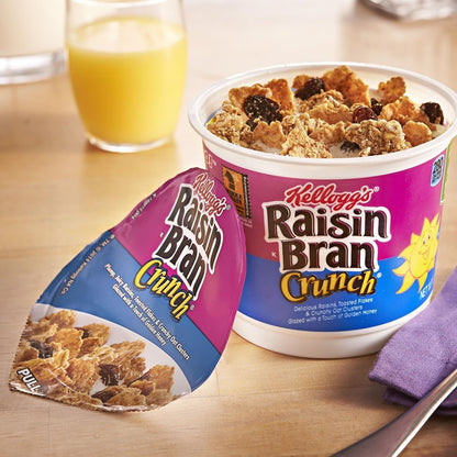 Kellogg'S  Crunch Breakfast Cereal Cups, Fiber Cereal, Made with Real Fruit, Original, 33.6Oz Case (12 Cups)