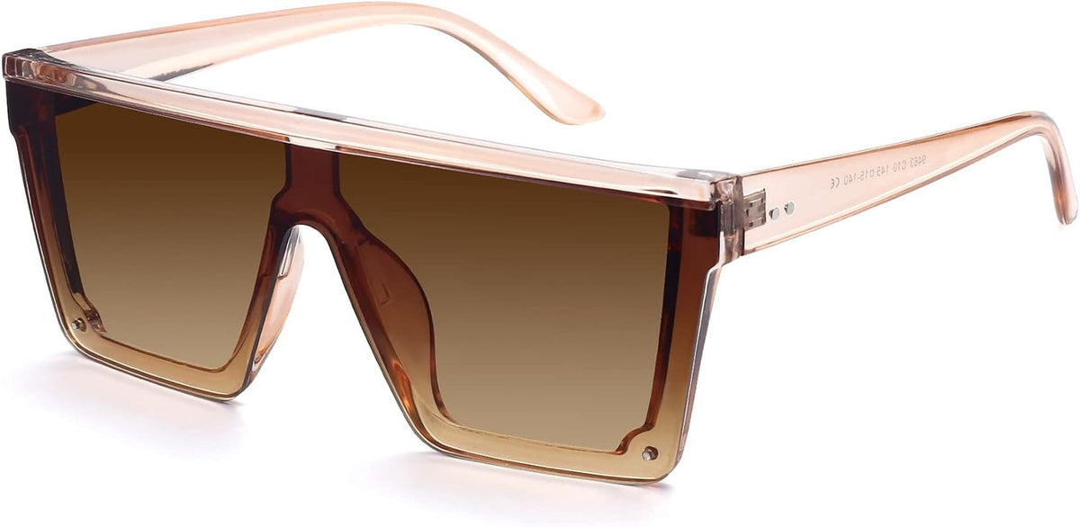 Oversized Square Sunglasses for Women Men Fashion Siamese Lens Style Flat Top Shield Shades