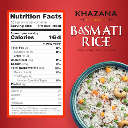 Authentic Extra Long Basmati Rice - 2Lb Resealable Zipper Bag | Non-Gmo, Gluten-Free, Kosher & Cholesterol-Free | Aromatic & Flavorful Grain from India