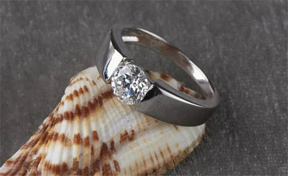 Luxury Fashion Man's and Woman's Diamond Wedding Ring 925 Sterling Silver Ring Titanium Steel Ring Engagement Bijoux Jewelry
