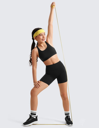 Girls Butterluxe Training Bra - Strappy Scoop Neck for Teens Kids Yoga Sports Comfort Dance Crop Top