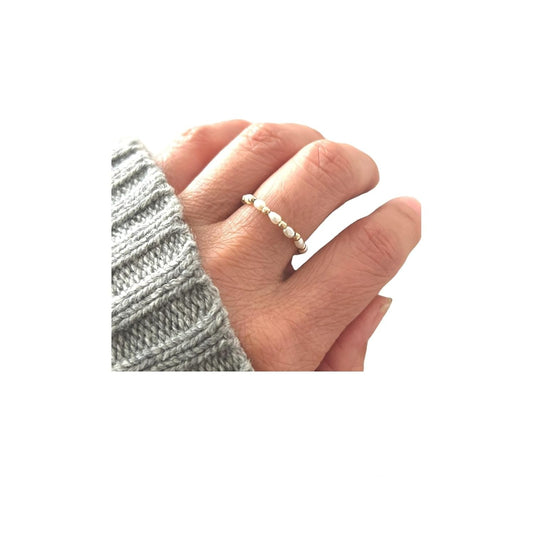 Gold Fill Cultured Freshwater Pearl Eternity Ring Also in Sterling Silver
