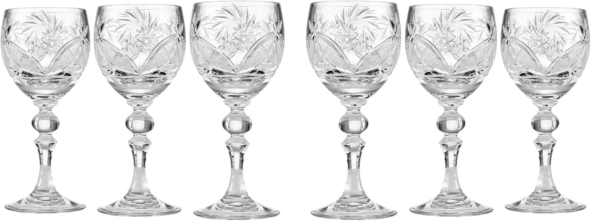 SET of 6 Russian CUT Crystal Shot/Sherry Glasses on a Long Stem 65Ml/2Oz Hand Made