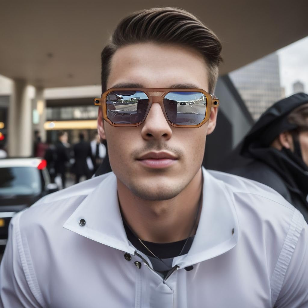 Vintage Square 70s Flat Aviator Sunglasses Women Men Classic Retro Stylish Frame UV400 Sunglasses B2622