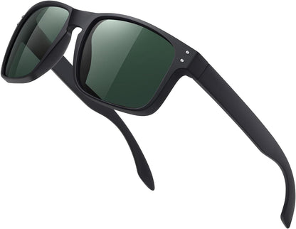 Polarized Sunglasses Men Womens - Retro Square Sun Glasses for Fishing Driving UV Protection