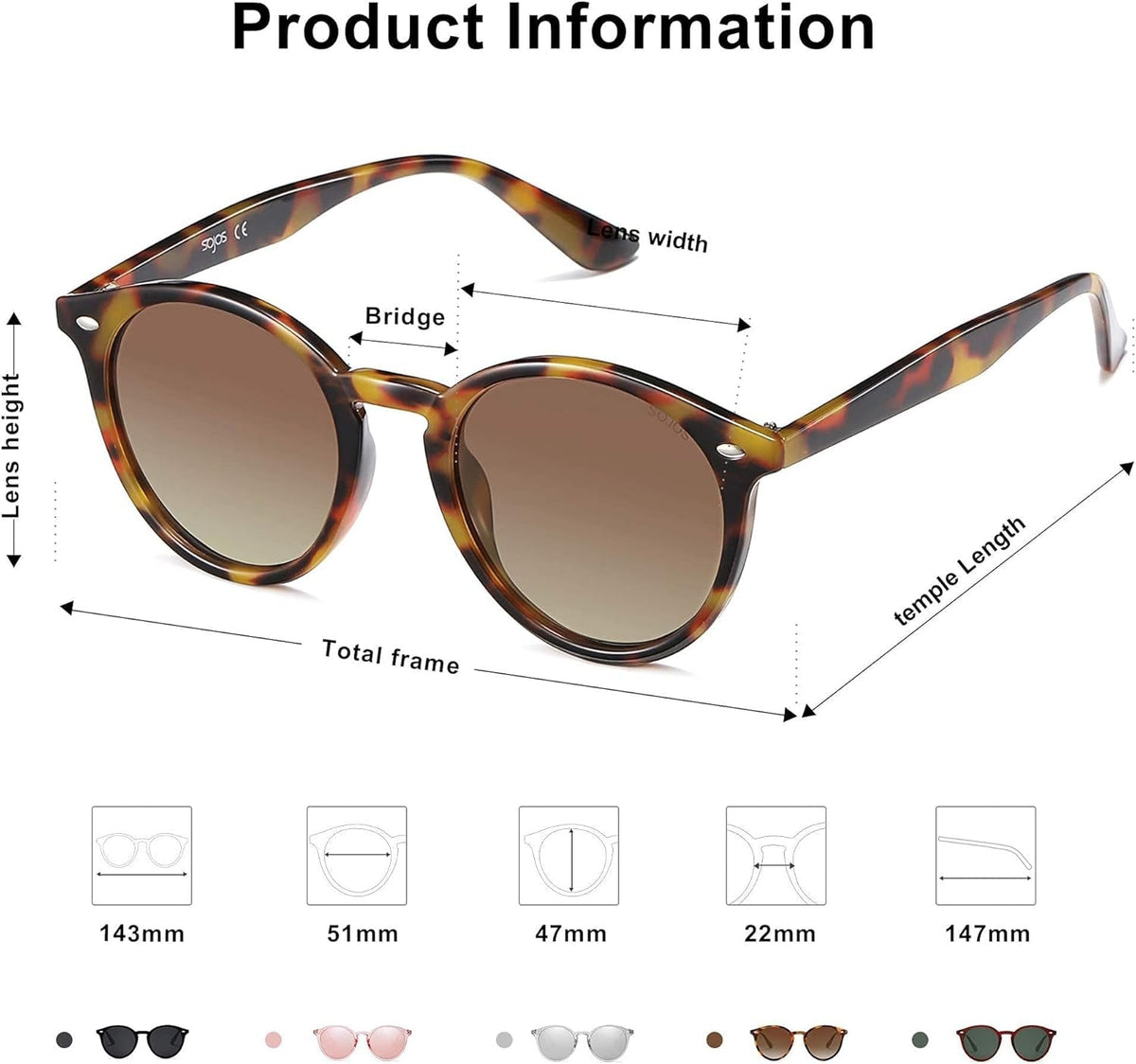 Retro round Polarized Sunglasses for Women Men Classic Vintage Sunnies SJ2069