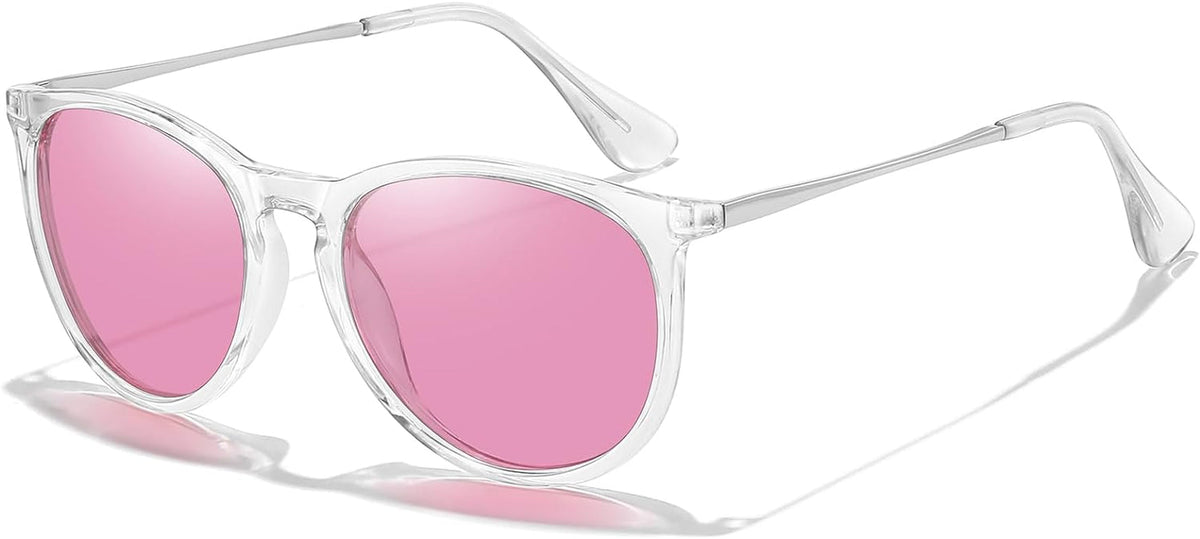 Polarized Sunglasses for Women Men - Trendy 2024 Vintage Classic Retro Round Mirrored Lens Designer Style