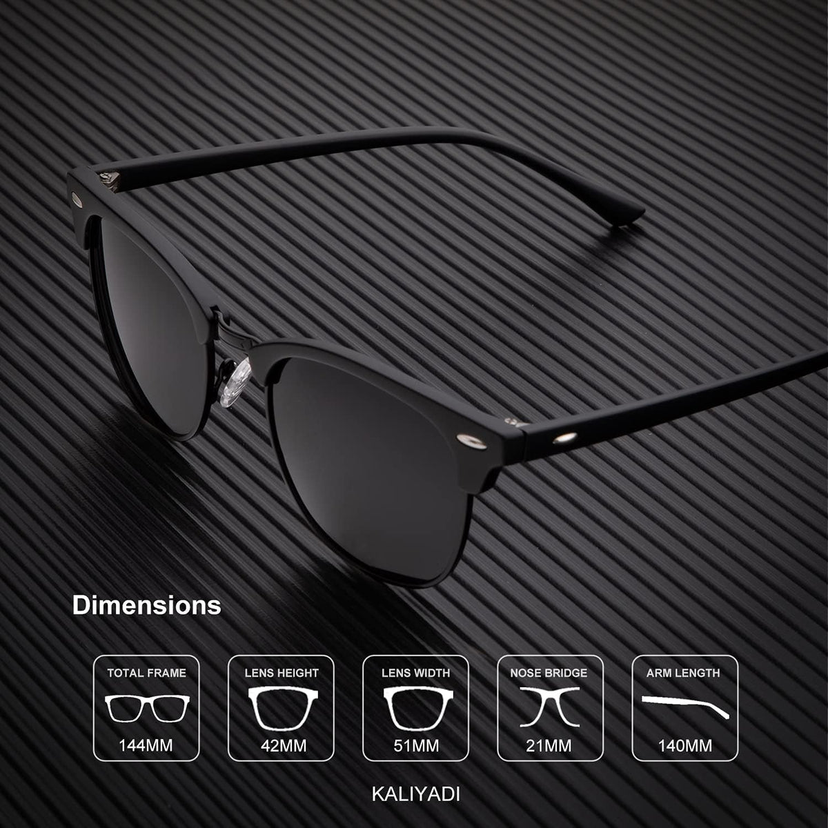 Sunglasses Men Polarized Sunglasses for Men Women Unisex Semi-Rimless Frame Retro Driving Sun Glasses UV Blocking
