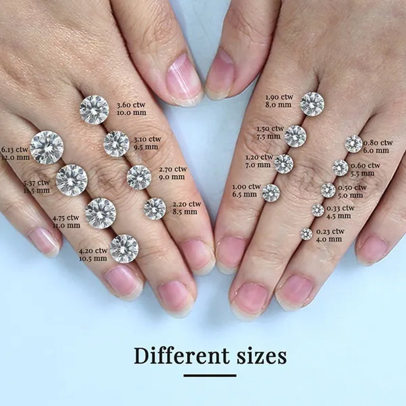 Round Brilliant Cut  5.0mm (0.5 ct) To 8.0mm (2 ct)  D Color Moissanites Loose Stone  Ring Jewelry Bracelet Material High Quality