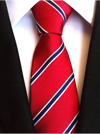 Men'S 3.15" Stripe Ties Classic Check Business Necktie for Business Wedding Graduation