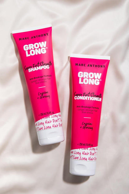 Shampoo and Conditioner Set, Grow Long Biotin - Anti-Frizz Deep Conditioner for Split Ends & Breakage - Vitamin E, Caffeine & Ginseng for Curly, Dry & Damaged Hair