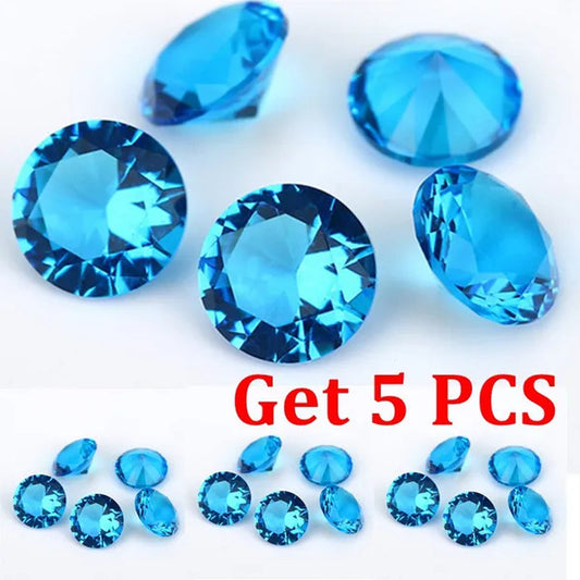 5 Pcs Natural Beautiful Unheated Sea Blue Diamond 10.0mm Sapphire Round Cut Sri-Lanka Gemstone