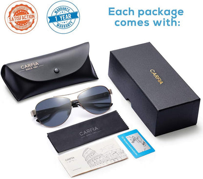 Polarized Sunglasses for Women UV Protection Ultra-Lightweight Comfort Metal Frame Driving Glasses CA3210