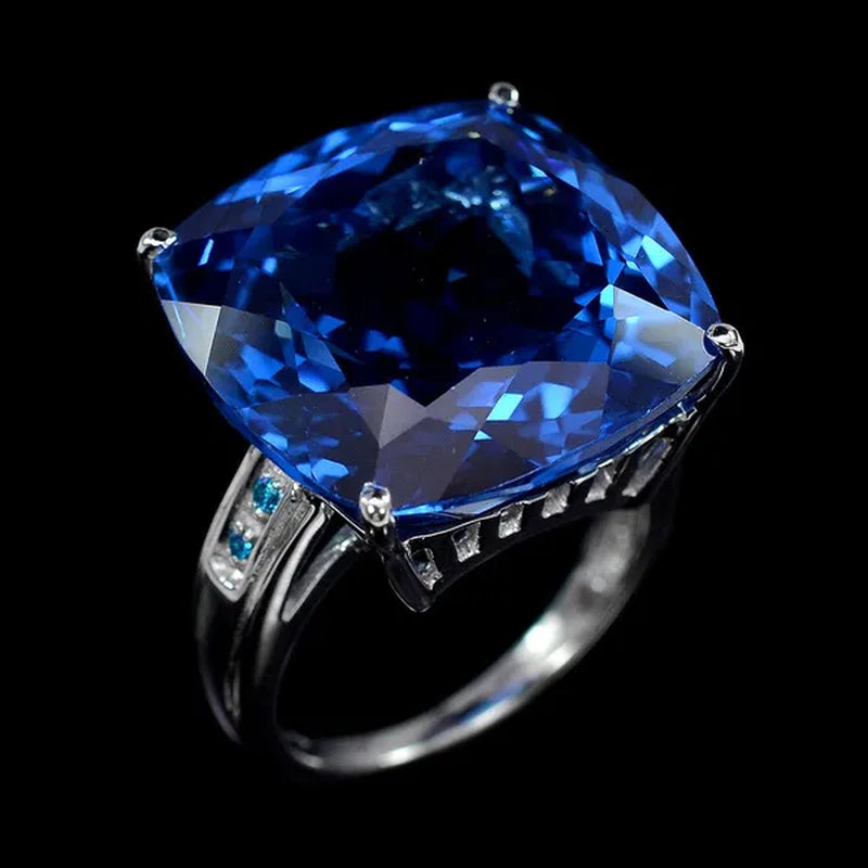 New CT Blue Sapphire  Wedding Rings Size5-10