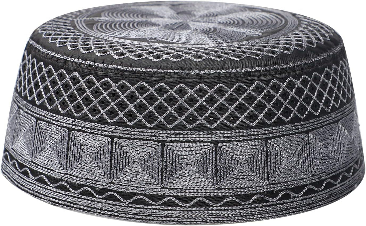 Muslim Prayer Kufi Hat for Men Boys Islamic Beanie Skull Cap Prayer Headwear Embroidery Kofia Topi Sun Hat Ramadan Eid Gift