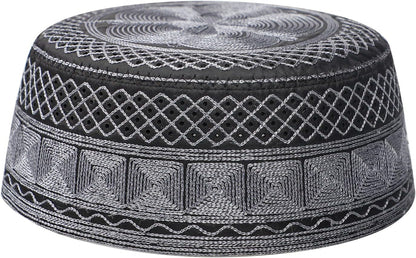 Muslim Prayer Kufi Hat for Men Boys Islamic Beanie Skull Cap Prayer Headwear Embroidery Kofia Topi Sun Hat Ramadan Eid Gift